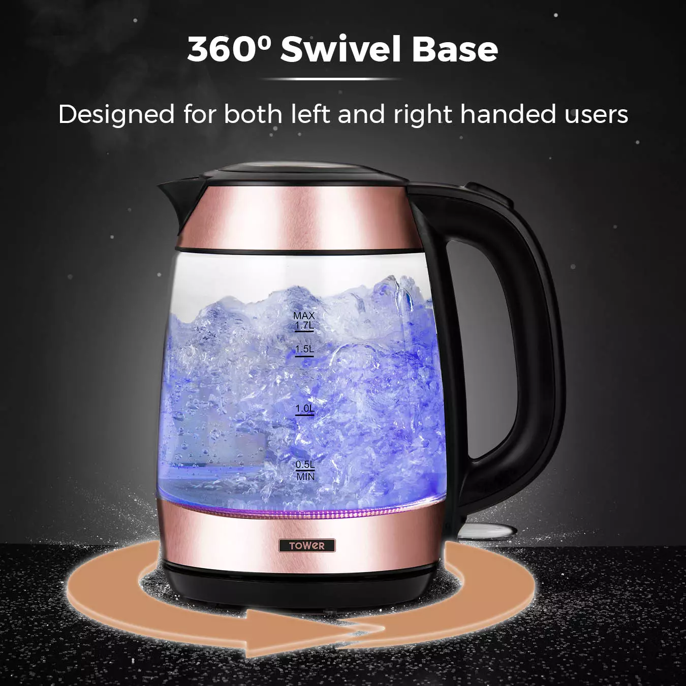 Tower black and rose gold clearance kettle