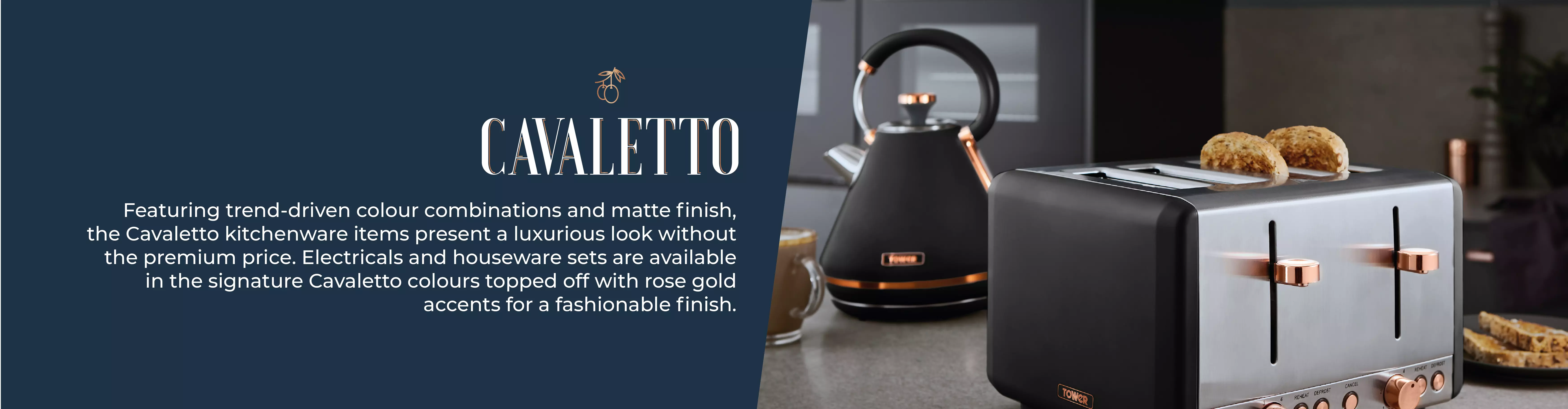 Tower Cavaletto 500W Rose Gold Milk Frother