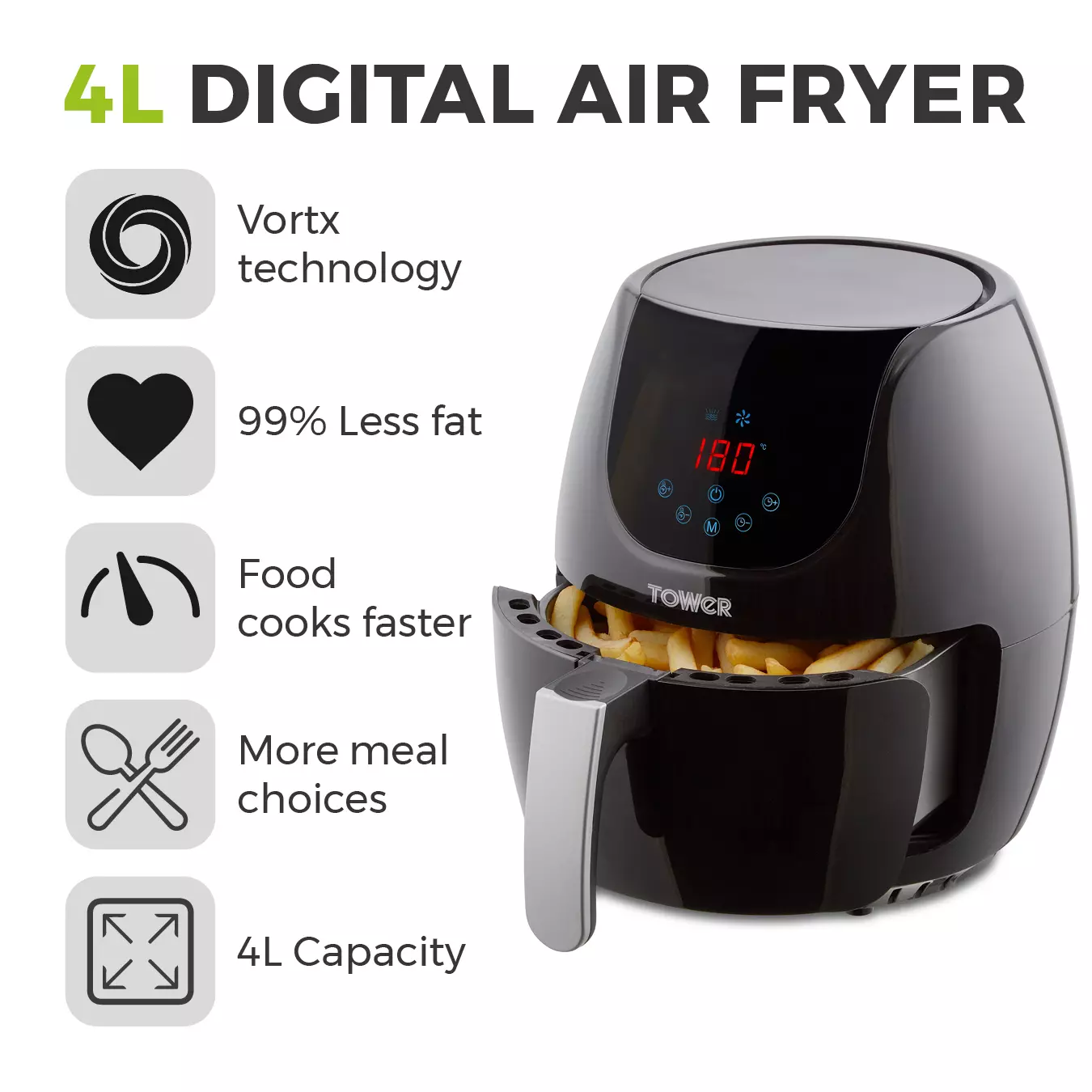 Ralph Yates & Sons, Tower T17067 4 Litre Air Fryer Malton