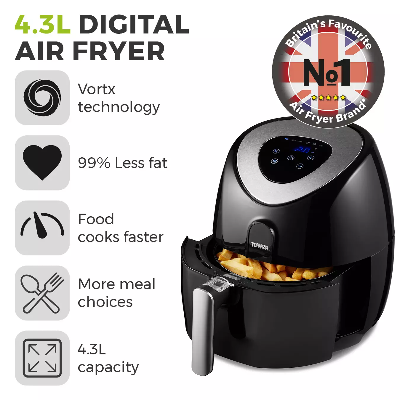 T17024 tower air deals fryer