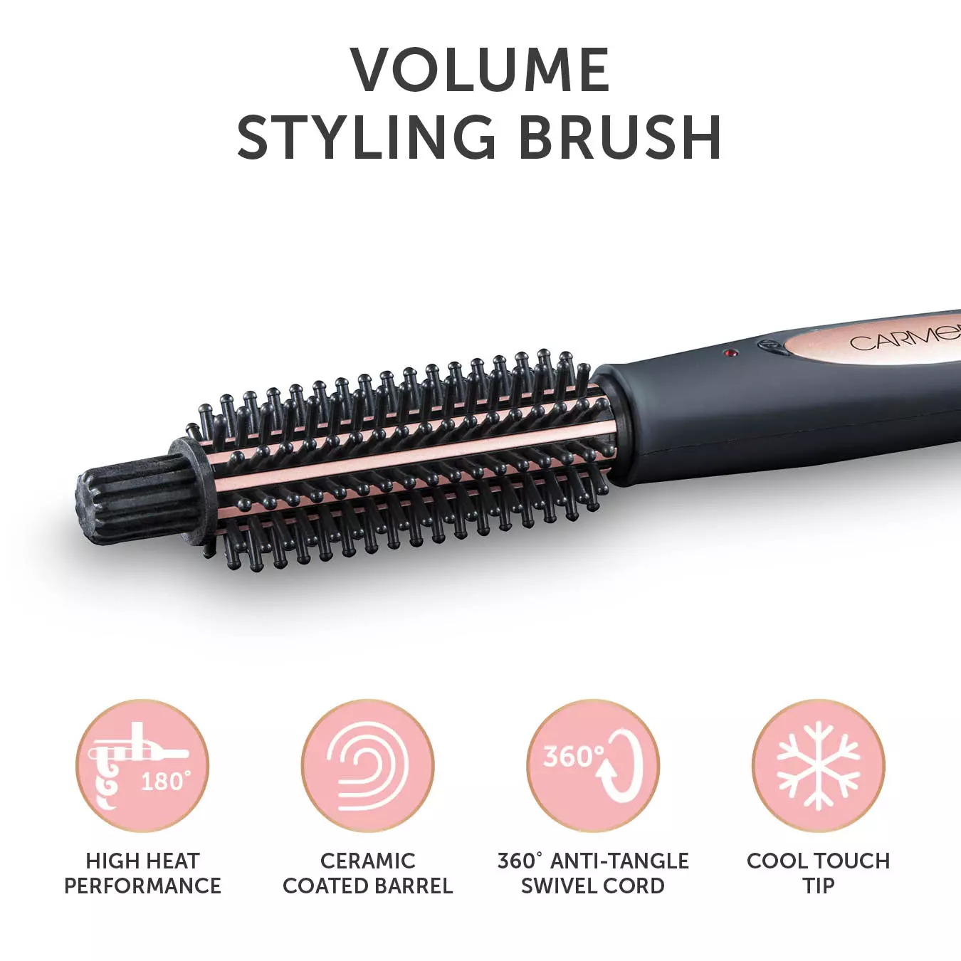 Carmen noir clearance led straightening brush