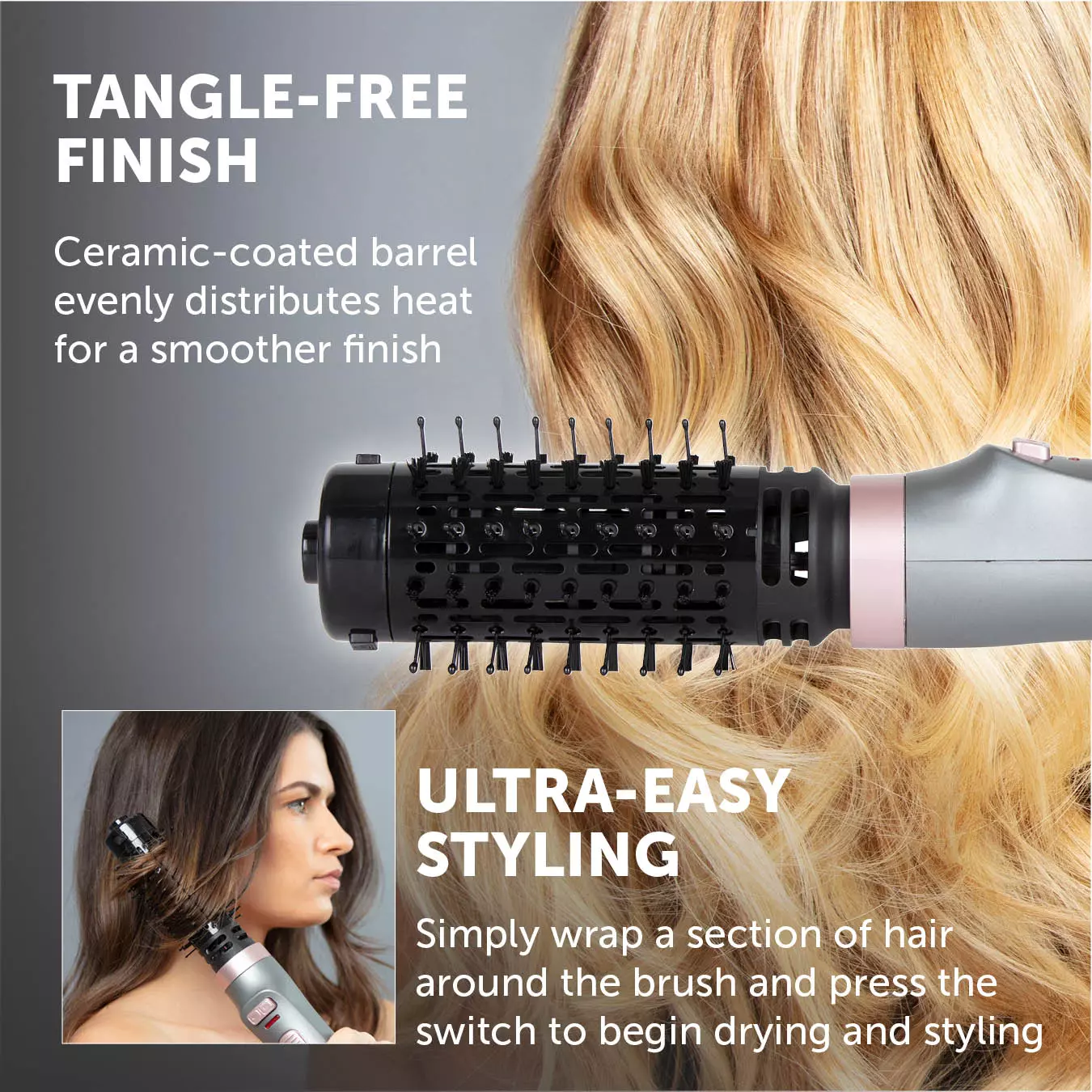 Rotating brush hotsell hair styler