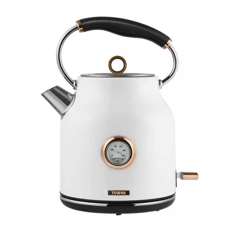 3000 W Black and Rose Gold 1.7 Litre Tower Bottega T10020 Rapid Boil Traditional Kettle Stainless Steel 
