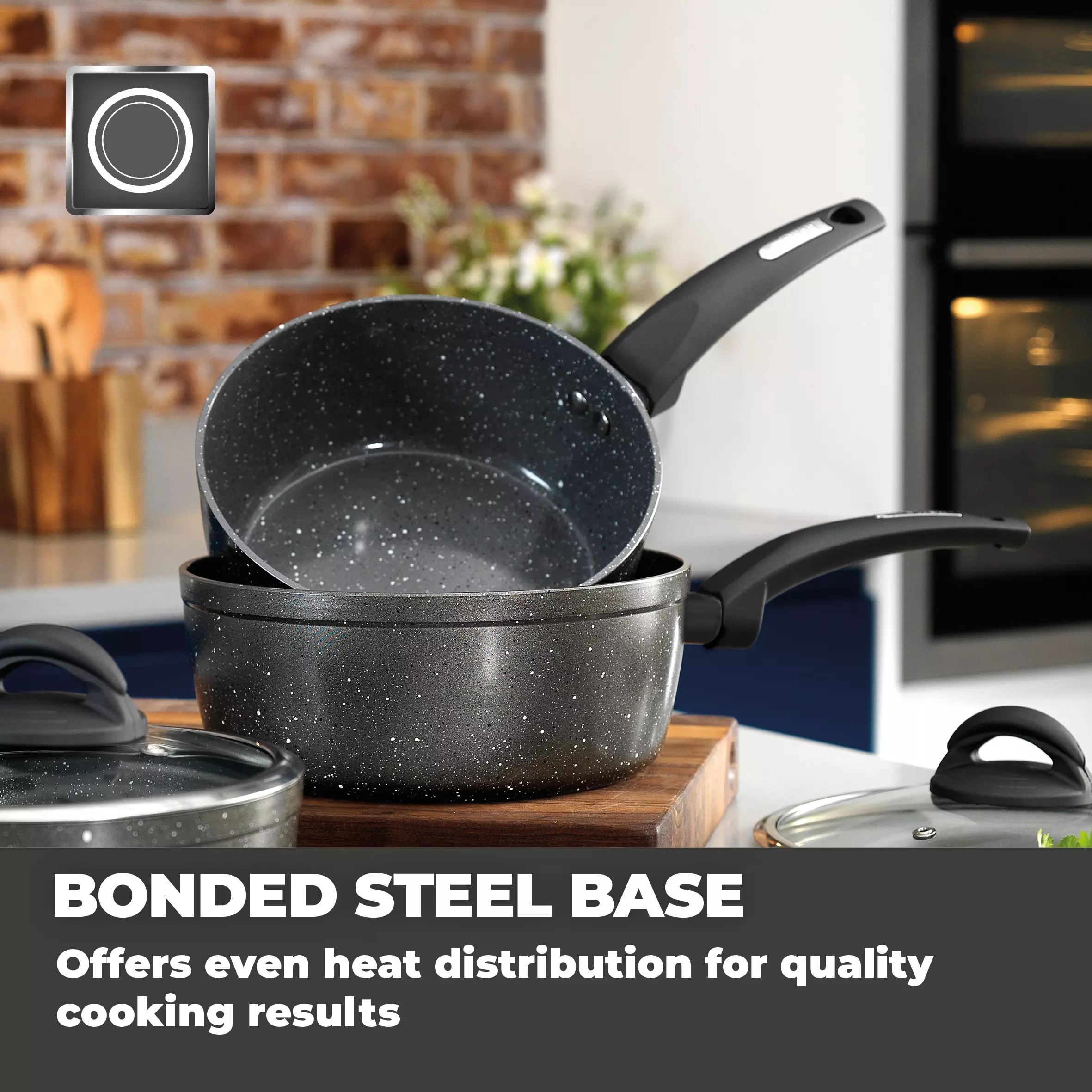 Tower Saucepan Set, Cerastone, Forged Aluminium with Easy Clean Non-Stick  Ceramic Coating, Graphite, 3 Piece