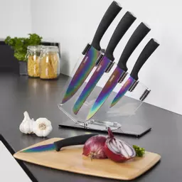 5-Piece Knife Set With Clear Stand