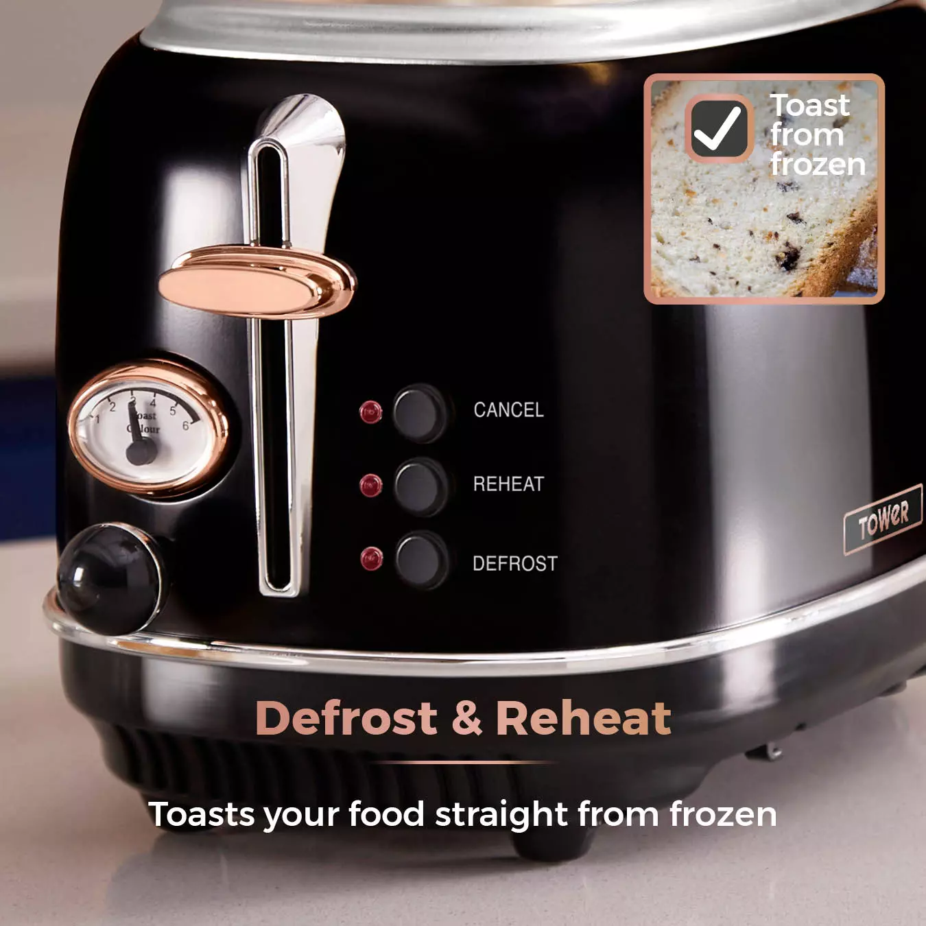 Tower rose shop gold toaster