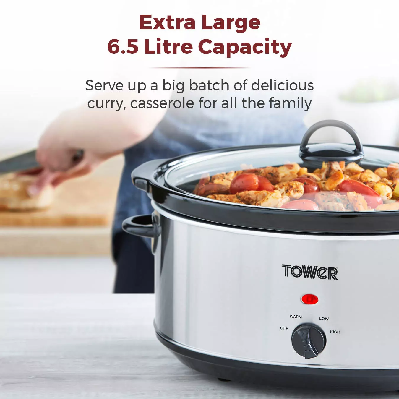 6.5 Litre Stainless Steel Slow Cooker