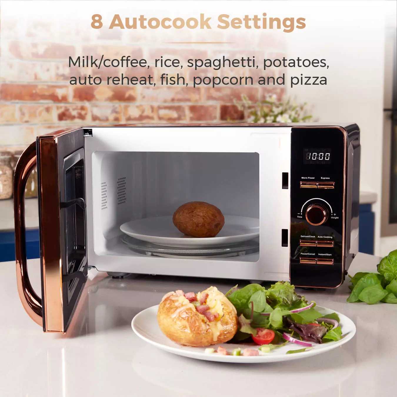 Rose Gold 800W 20 Litre Digital Microwave