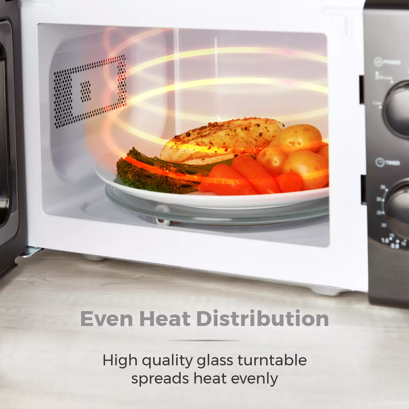 Black 20L 700W Manual Microwave