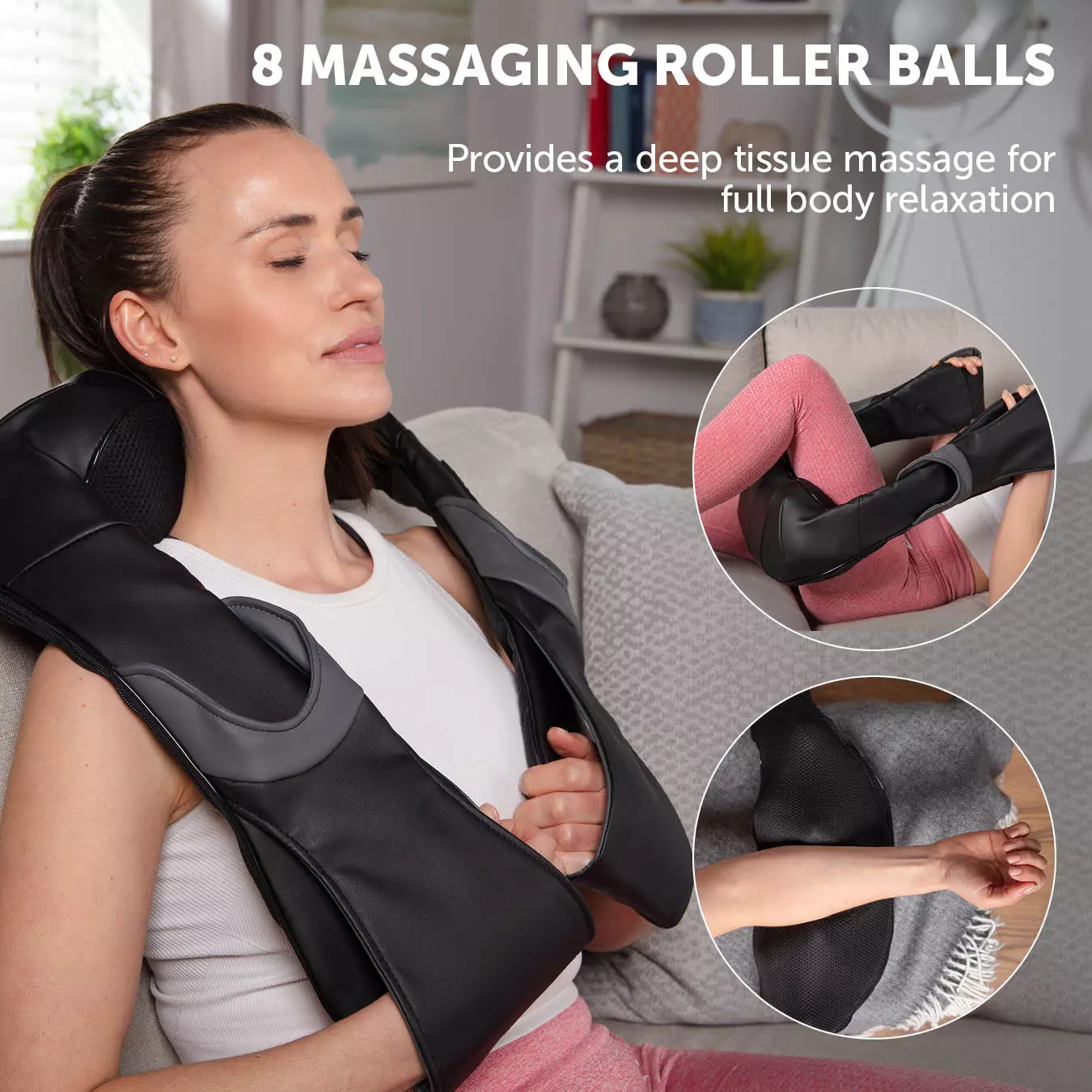 Massage Shiatsu Back Neck And Shoulder Massager With Heat Carmen Products 