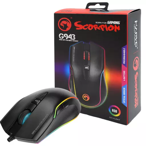 Marvo G943 USB RGB Black Programmable Gaming Mouse