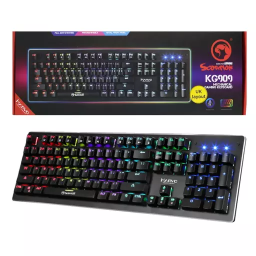 Marvo Scorpion KG909 RGB LED Full Sized Mechanical Gaming Keyboard