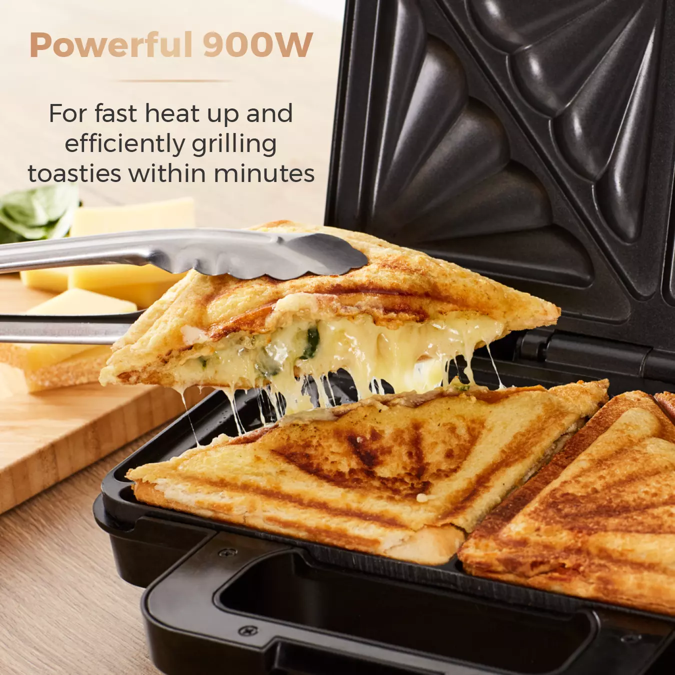 Deep fill outlet sandwich toaster