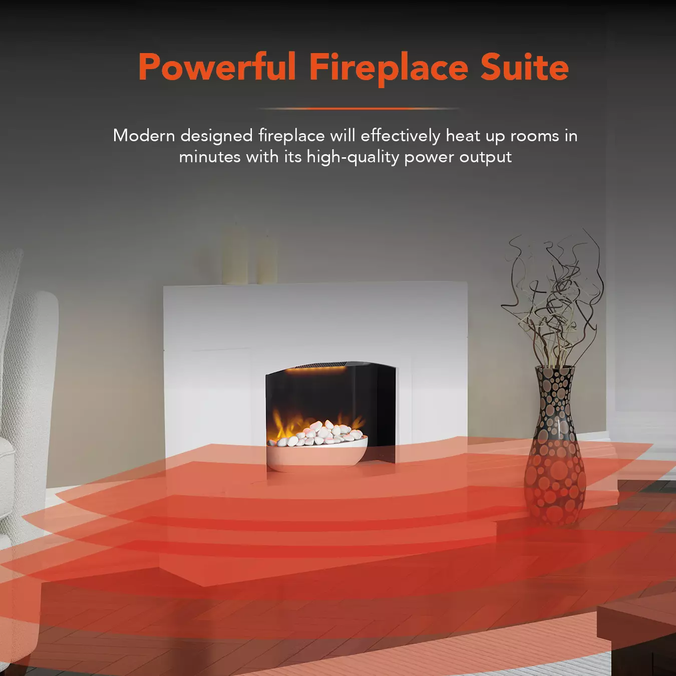 Oxford 1.8KW Pebble Fireplace Suite | Fire Place | Warmlite Products
