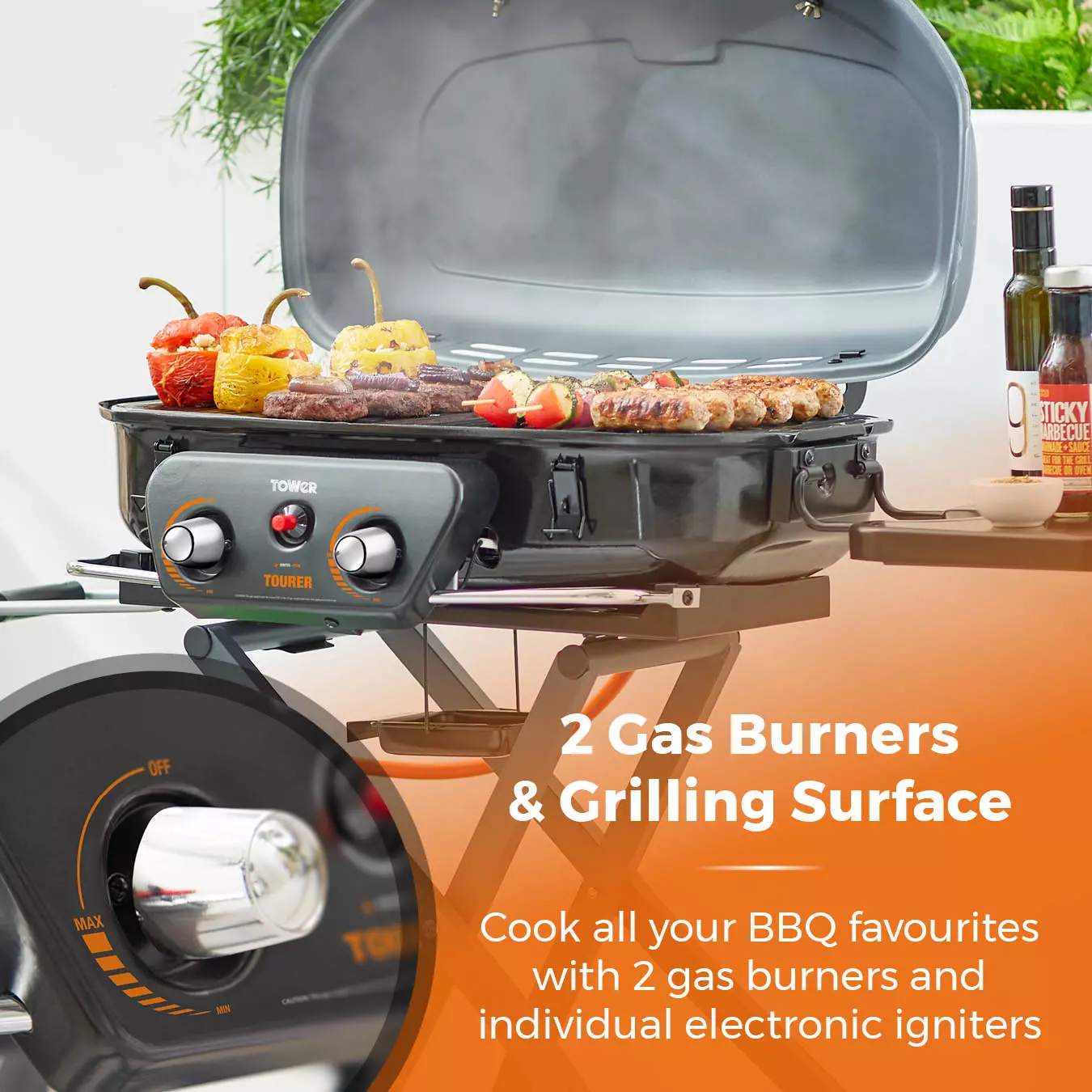 2 burner portable outlet bbq